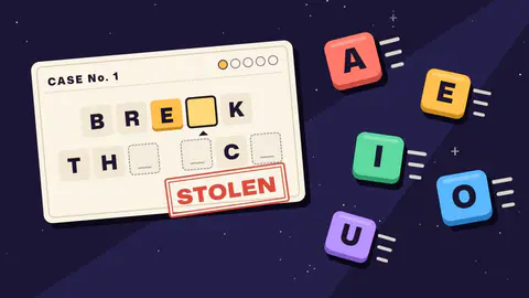 Vowel Stealer cover art (a game we make)